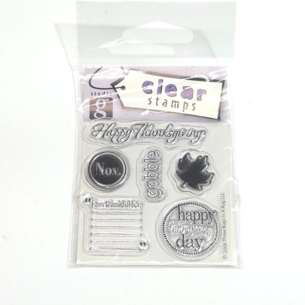 Studio G Clear Stamp November Happy Thanksgiving Turkey Day Craft Set